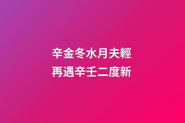 辛金冬水月夫輕 再遇辛壬二度新
